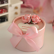boîte de faveur rose avec un arc (jeu de 12)