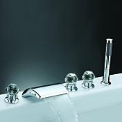 Contemporary Waterfall Tub Faucet with Hand Shower