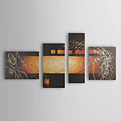 Dipinti a mano olio pittura astratta con telaio allungato - set di 4
