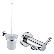 Chrome Finish Bathroom Accessory Sets (Include Robe Hooks,Toilet Brush Holder - Brass)