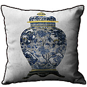 Vaso padrão da cópia do Linho fronha decorativa