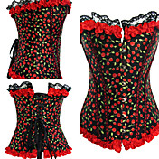 Sweet Cherry Satin Country Lolita Corset With Lace