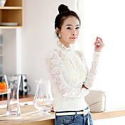 Women's Ruff Collar Shirt with Lace Sleeve