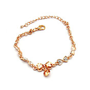 Gorgeous Women's Alloy With Cubic Zirconia Bracelet In Gold