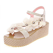 Similicuir plate-forme Sandale à talon avec le parti fleur / chaussures de soirée (plus de couleurs)