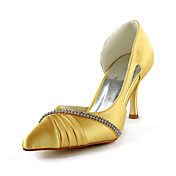 Fashion Satin Stiletto Heel Pumps With Hollow-out / Rhinestone Wedding Shoes (More Colors)