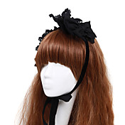 Handmade Black Cotton Gothic Lolita Headband