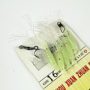 Soft Bait Noctilucent Reker med Hook 40MM 2.5G Silicon fiske lokke Packs (5 stk) SG3001