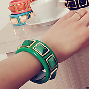 Women's Fashion Pure Color Square Resin Bracelet