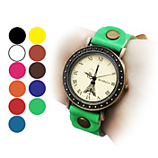 Mujer y niña es la torre Eiffel del estilo de cuarzo analógico reloj de pulsera de PU (colores surtidos)