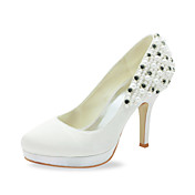 Satin Stiletto Heel Pumps With Imitation Pearl Wedding Shoes (More Colors)