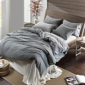 4pcs gemma Streifen Baumwolle Jersey Bettbezug Set