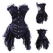 Retro Black Color Gothic Lolita Corset With Lace