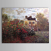 A pintura a óleo famosa Garden em Argenteuil (também conhecida como a Dália) por Claude Monet