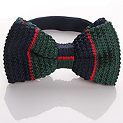 Men's Fashion Green Mix Navy Blue Knit Bow-tie