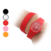 Donna analogico in silicone orologio da polso al quarzo (colori assortiti)