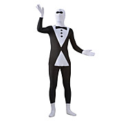 Blanco y Negro Lycra Spandex Zentai Tuxedo Suit Morph