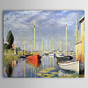 Pintura a óleo famosa Um iate em Argenteuil por Claude Monet
