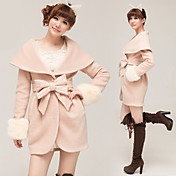 Women's Wide Lapel Belted Tweed Coat