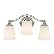 180W Contemporary Wall Light with White Etched Glass Shades