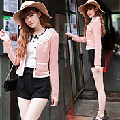 Women's Puff Sleeve Lace Neckline Jacket