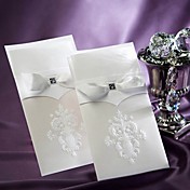 vintage flor de lis con la invitación de la boda de inserción (juego de 50)