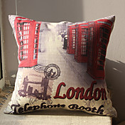 London Theme Print Decorative Pillow Cover