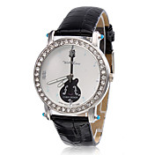 Unisex Chitarra Style PU analogico al quarzo orologio da polso (nero)