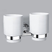Хромированная отделка стен современного стиля конной латуни двойной держатель зубной щетки Cup