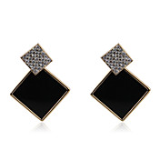 Klassische Alloy Crystal Black Ohrringe