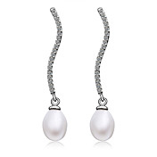 Boucles d'oreilles perles uniques en platine plaqué