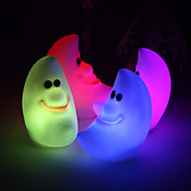Smiling Vinyl Moon LED Lamp - Set of 4 (Color Changing, Built-in Botton Cell)