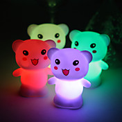 Lovely Vinyl Bear LED Lamp - Set of 4 (Color Changing, Built-in Botton Cell)