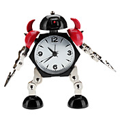 Robot soldado Estilo escritorio de la alarma del reloj analógico (Negro, 1xAAA)
