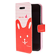 Lovely Red Kitten Pattern PU Leather Case for iPhone 4