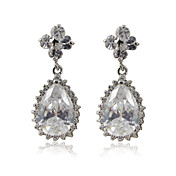 Precioso platinados Pendientes Circonita cúbicos
