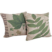Conjunto de 2 Country Green Life algodão / linho fronha decorativa