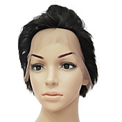Full Front 100% Real Human Hair Brown Long Wavy Hair Wig