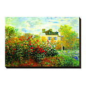 The Stretched Canvasist's Garden in Argenteuil by Claude Monet Famous Stretched Canvas Print