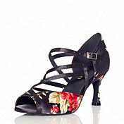 Mujeres personalizadas con cierre de tiras de satén América / baile zapatos de baile