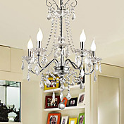 200W Luxe Kristal Moderne kroonluchter met 5 lampen in Candle Feature
