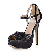 Gorgeous Sequin Stiletto Heel Sandals With Platform Party / Evening Shoes