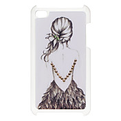 Bagsiden af ​​Girl Mønster Hard Case med Rhinestone for iPod Touch 4