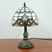 60W Tiffany Table Light with 1 Light in Pink Shade