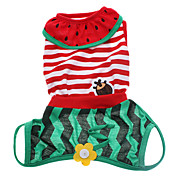 Cute Flowers and Insects Stripe Pattern Cotton Dress for Dogs (Sleeveless)