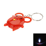 Cute Mouse Shaped LED Flashlight Keychain (Random Colors)