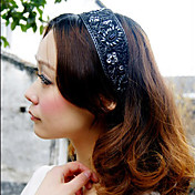 Women's Vintage Light Black Guaze hoofdband