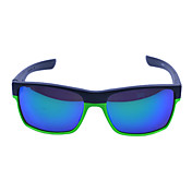 Unisex Blu Revo Lens Black & Green cornice quadrata da sole