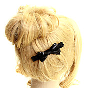 Handmade Black Lace Bow 9.5cm Punk Lolita Barrette