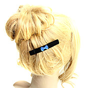 Handmade Blue Bow Black Lace 9cm Casual Lolita Barrette